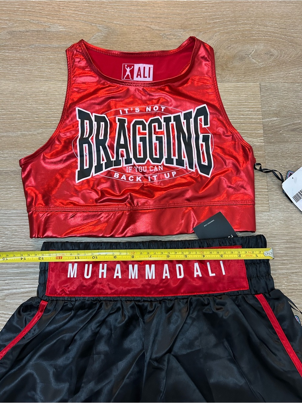 Muhammad Ali Womens Its Not Bragging If You Can Back It Up Top & Short Set New S - Picture 8 of 9